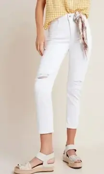 ANTHROPOLOGIE Pilcro and the Letterpress High Rise Slim Ankle Denim White Sz‎ 26