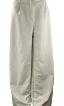Zara Women's Beige High Rise Pleated Wide Leg Baggy Trousers Dress Pants Size S
