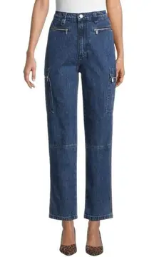 WeWoreWhat Womens Ankle Denim Utility Jean Pants High Rise Mom Cargo Jeans Sz 27