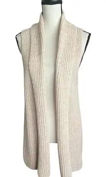 Gap New With Tags Oatmeal Shawl Collar Open front Sweater vest. SZ.S