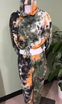 Tie-Dye Hooded Jumpsuit