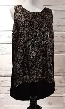 Cupio size medium Black and metallic Lace top