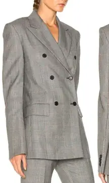 Calvin Klein 205W39NYC‎ Glen Plaid Fine Worsted Wool Double Breasted Blazer Sz 2