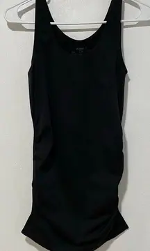 Motherhood Maternity Black Ruched Tank Top Size S/M Stretch Nylon Spandex