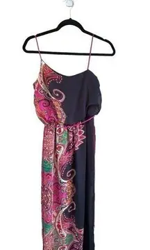 City Triangles size small black sheer and floral long dress w knee length slip d