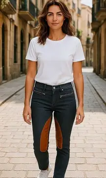 Ralph Lauren Black Label Matchstick 400 Jodhpur Jeans in Grey SZ 27 Equestrian