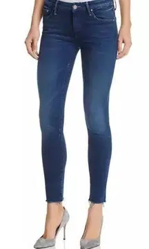 $238 Mother 25 2 The Looker Jeans Ankle Fray Stretch Skinny Crowd Pleaser Blue
