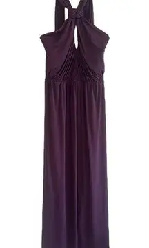 NWT RSVP Dress Barn purple Halter maxi dress elegant wedding regencycore sz 10