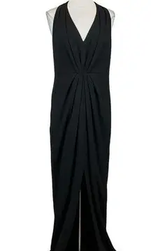 Adrianna Papell Women's Formal Dress Size 10 Black Sleeveless V-Neck Long Gown