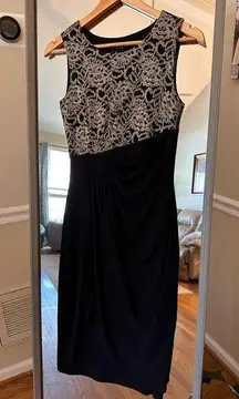 Enfocus Sheath Lace Cocktail/Formal‎ Dress Size 4 Black