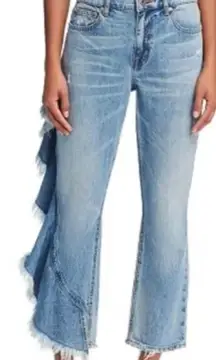 Pistola Women’s  Lennon Side Ruffle Frayed Jeans in Take A Chance size 26