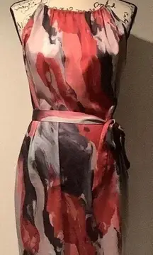 Multicolored Sleeveless Halter Dress