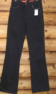 NWT Black Boot Cut Long Rhinestone Jeans