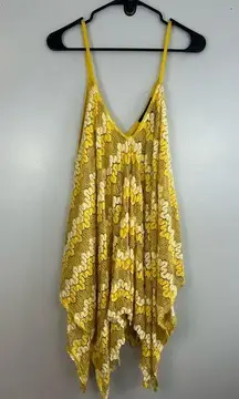 NWT Ashley Stewart Yellow Oversized Crochet Lace Asymmetrical Tank Size 22/24