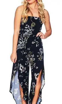 Womens Eye Candy Eyecandy Floral Sleeveless Flowy Romper Dress - Sz S