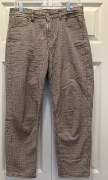 American Eagle Brown and Black Houndstooth Mom Jeans