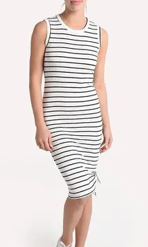 What's The Rouche Dress Size S, sleeveless, Striped White/black