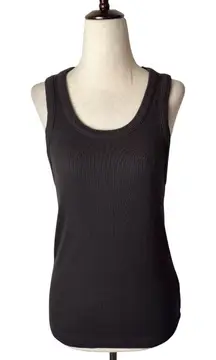 Agolde Tank Top Women Large Brown Poppy Ribbed Knit Athleisure Athletic Luxury