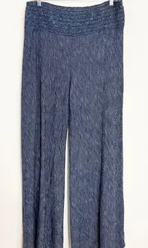 XCVI Wide Leg Pull On Pants Oversized Lagenlook in Navy Blue Coastal Size Medium