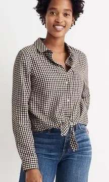 NWT Madewell Flannel Tie front shirt gingham check