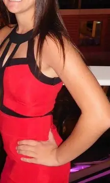 Macy’s Red and Black Formal Mini Dress