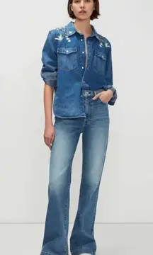 NEW NWT 7 for All Mankind Ultra High Rise Dojo Jeans Beauty Trouser Fig Leaf