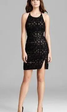 Bcbg Floral Lace Mini Dress 