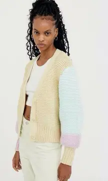 For Love and Lemons Kerry Cropped Sweater Multicolor Size XS FITS TO MEDIUM