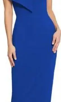 Dress the Population Tiffany Cobalt Blue One Shoulder Midi Dress NWT Size Small