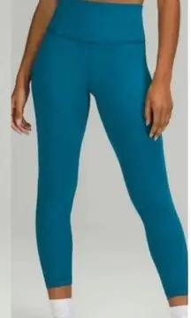 Lululemon Wunder Train High Rise Tight 25” Leggings Turquoise Athletic Size 18