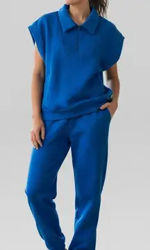 Simply Southern NWT Tess Quarter Zip Short Sleeve Pullover In Royal Size XXL