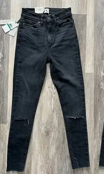 NWT Calvin Klein High Waist Legging Jeans in Washed Black Size W24