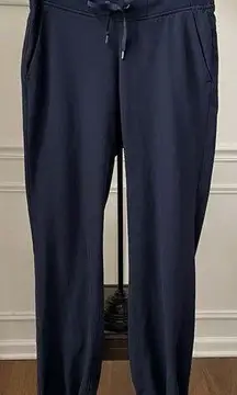 Athleta  Midtown Trouser Drawstring Cinch Ankle Navy Blue 4