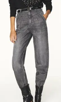 Ba&shHigh Waisted Grey Wide Leg "Lady Jeans Size M