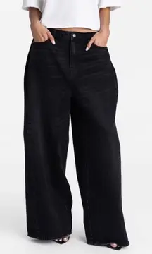 KBB by KAHLANA x Target Women's 0 Low-Rise Wide Leg The Rachel Jean, Black Wash