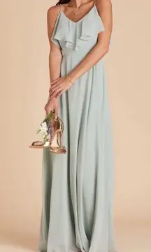 Birdy Grey  Jane Convertible Dress Bridesmaid Bridal Party Maxi Slit Sage Green