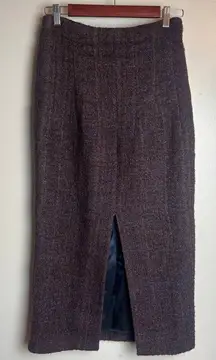 Brock Collection Linen Wool Alpaca Blend Front Slit Pencil Skirt Sz. 2