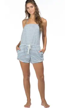 NWT  Striped Romper With Pockets And Detachable Strap