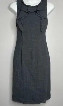 ELIE TAHARI Wool Blend Dress Womens 2 Office Siren Ruffle Professional Career