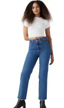 Levi’s Ribcage Straight Ankle Jeans Blue Size 27 Minimalist Preppy Fall School