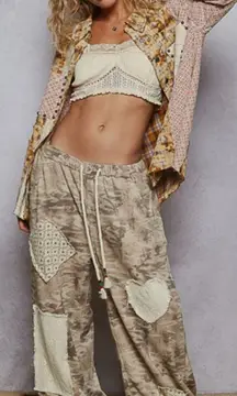 New Pol Boho Patchwork Plaid Multi Color Long Sleeve Oversized Jacket