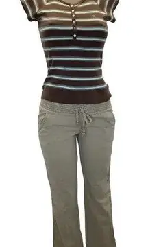 Hang ten thick band pants and striped top Preowned