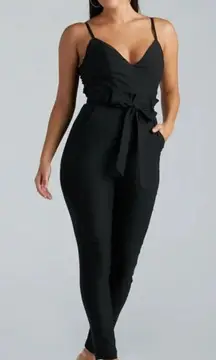 WINDSOR ONE PC BLACK  Romper JUMPSUIT V-neck SIZE Small