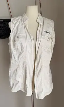 Harley Davidson Zip-up Sleeveless Tank Top, Size XL
