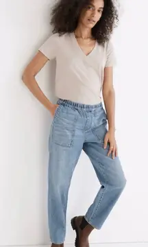 Madewell Pull-On Relaxed Jeans in Beswick Wash NG366 size large