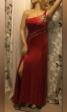 Kiss Kiss Formal Import Bridal Beaded | Sequined One Shoulder Formal Gow…