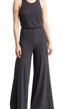 Go Couture Dark Gray Wide-Leg Jumpsuit