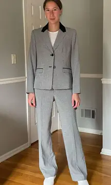 Le Suit Women’s Pant Suit Set Size 6 – Light Grey Plaid, 2PC Blazer & Pants, NWT