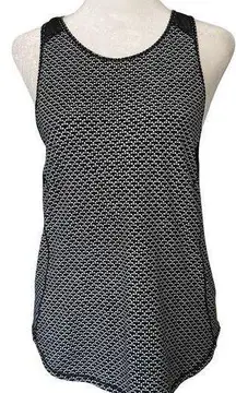 Lululemon black & white pattern mesh panel tank top