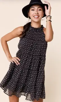 Mi Ami Alice Tiered Clip Dot Swing Mini Dress